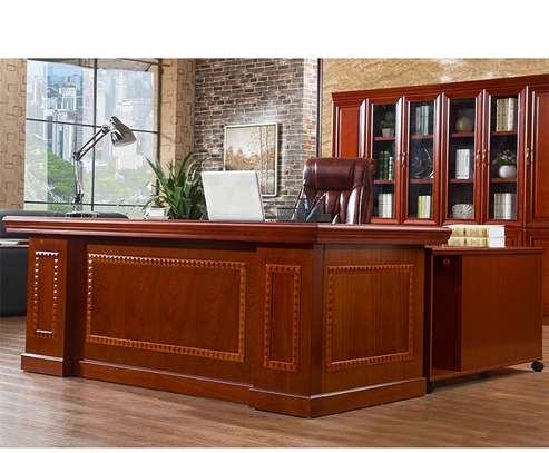 Office Desk: 1400mm Mahogany L-Desk image 4