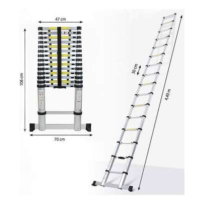 4.4M Max Load 330lbs Aluminum Ladder Extendable image 2