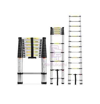 14 Steps 4.1m 13.5ft Telescopic Aluminium Ladder, Heavy Duty image 1