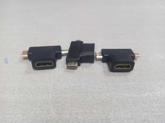 3 In 1 HDMI Female To Mini HDMI + Micro-HDMI image 1