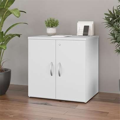 Office Cabinet; White 2-Door Credenza image 3