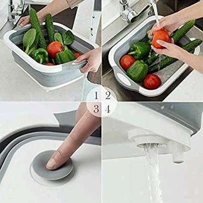 foldable collapsible chopping board colander /pbz image 2