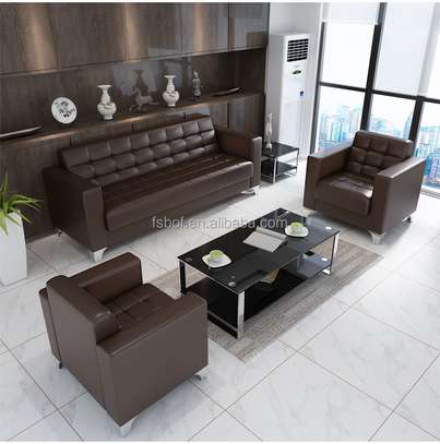 OFFICE SOFA: 5 Seater Black Office Sofa image 5