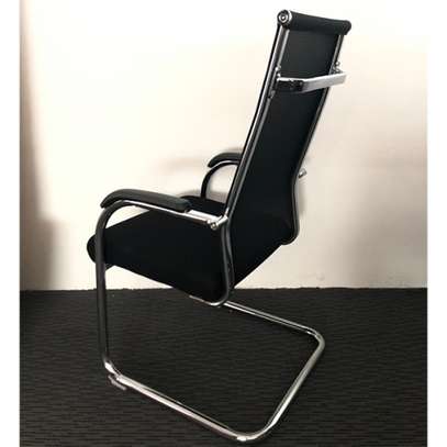 Contemporary Chrome Base Mesh Visitor's Chair image 2