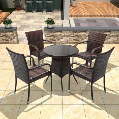 4 Piece Armrest Rattan Outdoor Chairs image 3