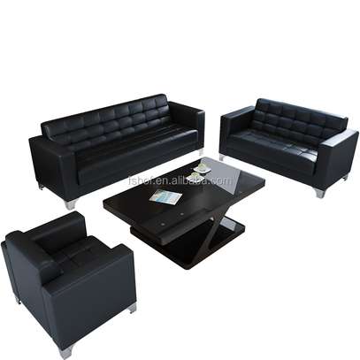 OFFICE SOFA: 5 Seater Black Office Sofa image 2