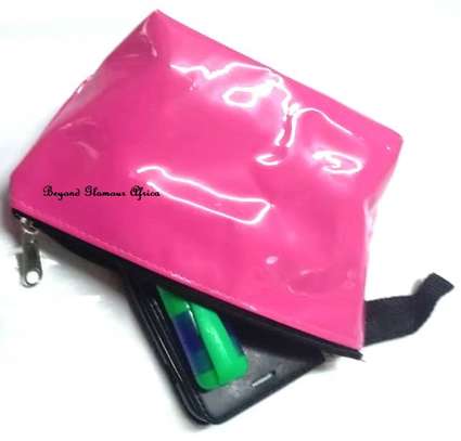 Womens denim multicolor ankara handbag with [ink coin purse image 1