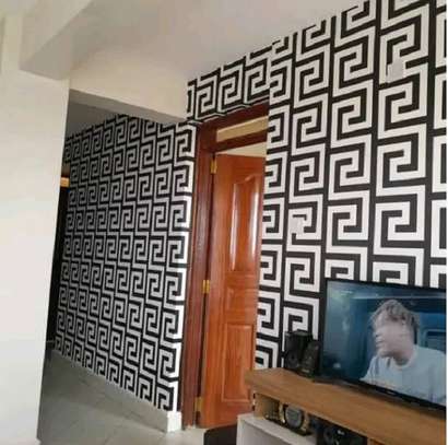 black and white living room wallpaper image 2