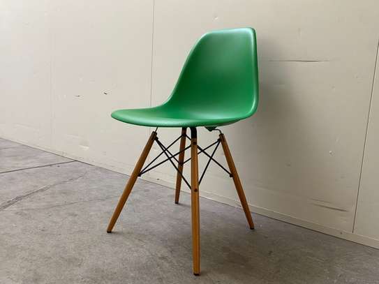green plastic Eames outdoor chair image 2