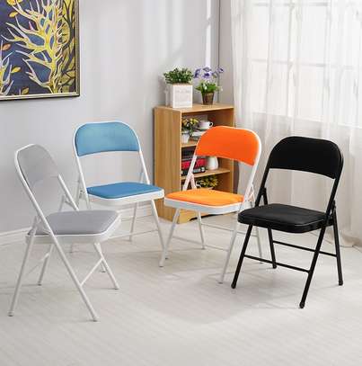 Foldable Lightweight Leather Metal Frame Office Chair image 5