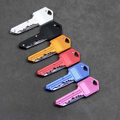 Hidden Key Shape Folding Knife Holder Keychain Portable Mini image 1
