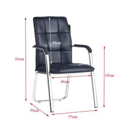 Office Guest Chair with Faux Leather Upholstery image 3