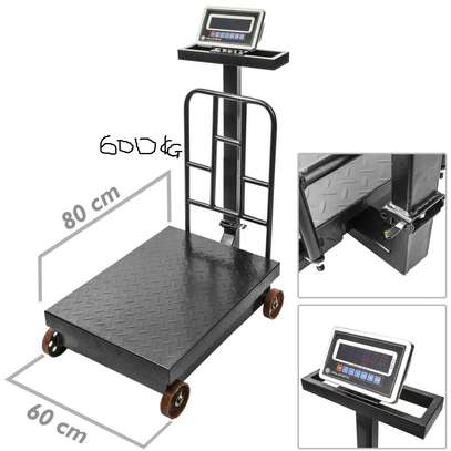 Houseables Industrial Platform Scale 600 LB x .05, 19.5" x 15.75", Digital, Bench, Large for Luggage, Shipping, Package Computing, Postal 600KG image 1