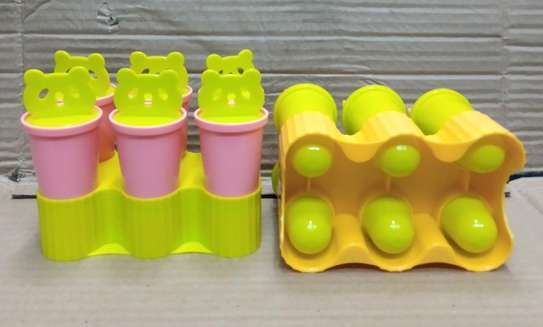 Plastic Ice lolly mould set of six with stand image 1