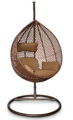 Outdoor Rattan Hanging Hammock-Swing Chair (Cushioned) image 3