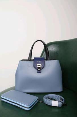 PEDRA Brown Leather Handbag Set with Wallet image 2