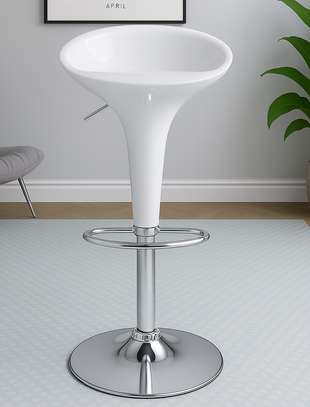 Office Stool :  Height Adjustable  White Barstool image 3