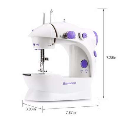Mini Electric Sewing Machine Household Sewing Machine With Light - White image 2