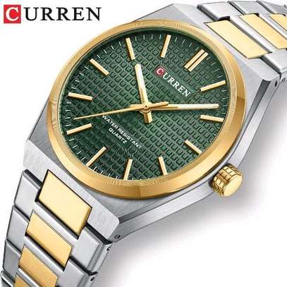 Luminous Hands Silver-Golden Chain (green dial)Curren Watch image 5