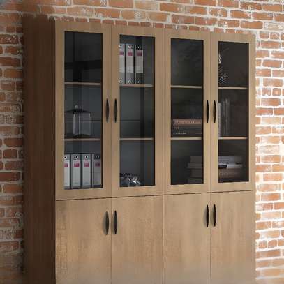 Modern 2-Door Wooden Office Storage Unit image 3