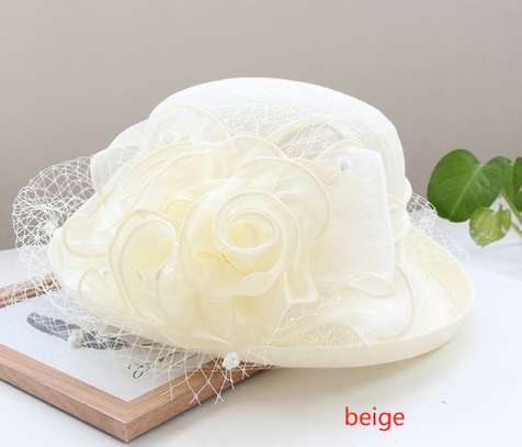 Women's Sinamay Wedding Church Breathable Mesh Hat image 5