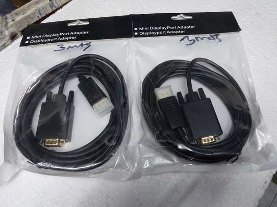 Male DisplayPort to Male VGA PVC Cable 1080p 3m image 2