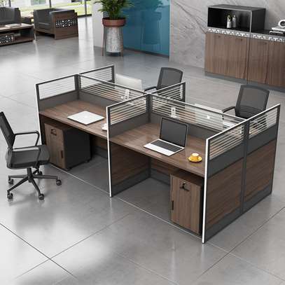 Office Workstation: 6 Way Brown Office Workstation In Suneka image 2