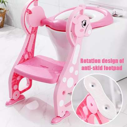 Foldable Kids Toilet Seat With a ladder image 1