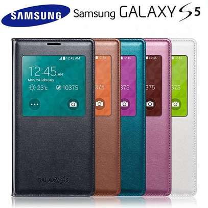 Smart S View Flip PU Leather Wallet cover case for Samsung Galaxy S5 w IC Chip image 3