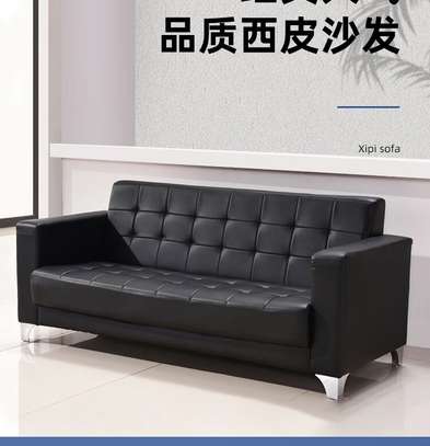 5-Seater Quality Leather Reception Sofa Set image 3