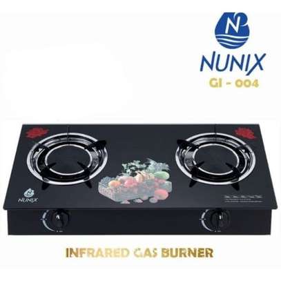 Nunix 2-Burner Table Glass Top Gas Cooker image 1