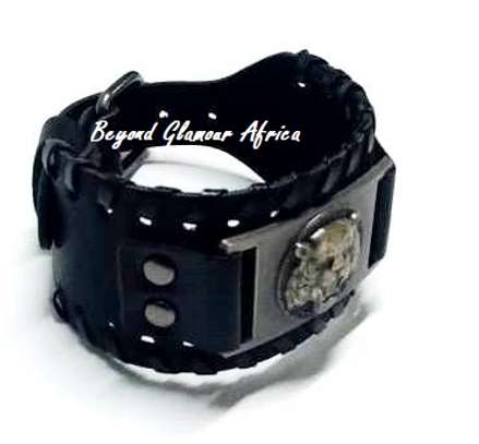 Black Leather Animal Bracelet image 5