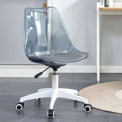 Office Chair: Acrylic Swivel Desk Chair, Minimalist Style image 1