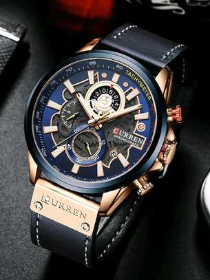 Curren 8380 Watch Men Fashion Quartz Watch leather Watch image 1