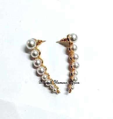 Womens Long Pearl Earrings image 1