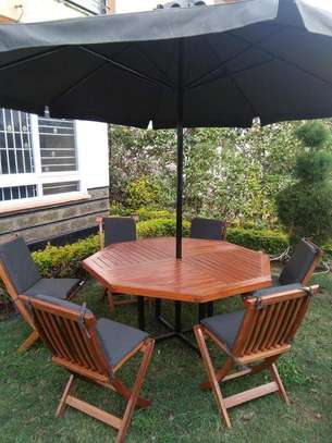 Garden Shade Sets With 6 Foldable Chairs + 12 Cushions image 7