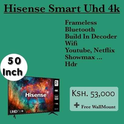 50 Hisense smart UHD 4K Frameless +Free wall mount image 1