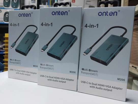 ONTEN M206 4-in-1 USB-C Hub Adapter Type-C to Dual HD+VGA image 1