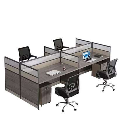 Workstation;Ergonomic Brown Office Workstation image 4