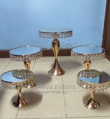 Gold Crystal Cake Stand Set of 5 image 2