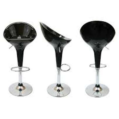 Black Plastic Adjustable Counter Barstool image 9