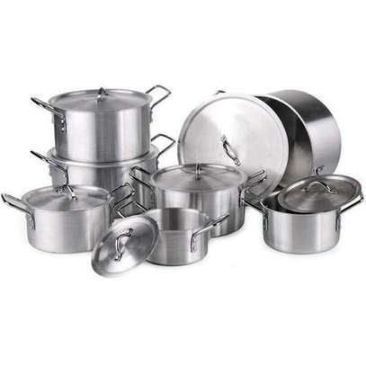 Heavy Duty Aluminum Cookware 7 Pot Sufuria Set With 7 Lids image 1