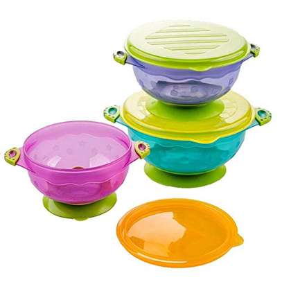 Baby Bowls and Matching Lids - Suction Cup Bowls for Babies, Toddlers & Infants - Set of 3 Sizes - image 2