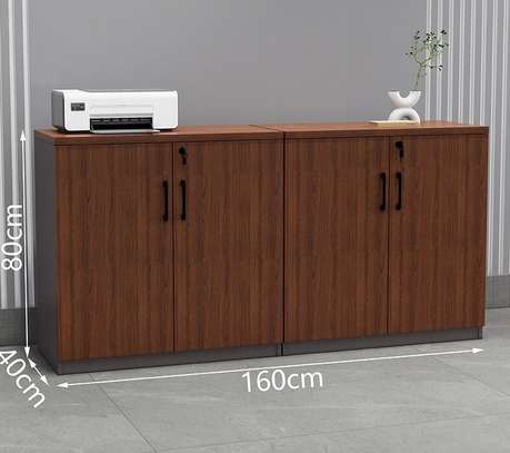 Wooden 4 Door Lockable Storage Custom Office Cabinet image 2