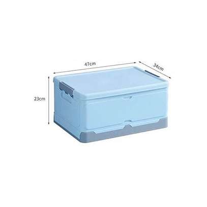 Foldable storage box  with lid home organizer -Large image 1