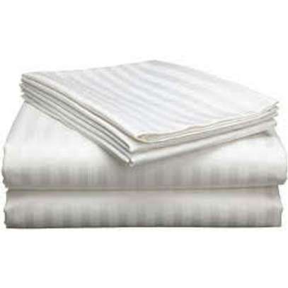 Super quality Hotel White Stripped Bedsheets Set image 10