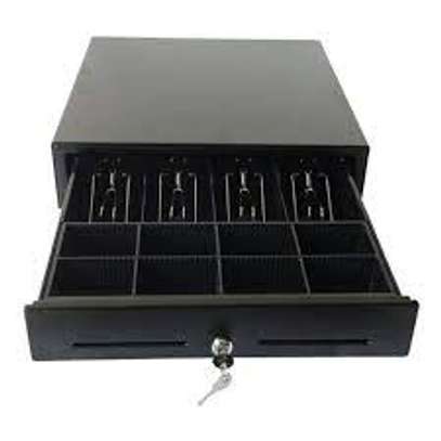 Metallic Cash Drawer POS Cash Register Drawer 4 Bills image 1