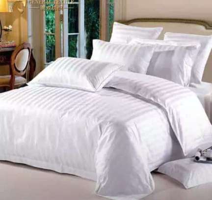Top quality white striped pure cotton duvet covers image 5