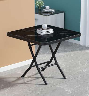 Black Metal Folding Glass Dinning Table image 11