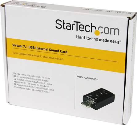 2 in 1 3D External USB Audio Sound Card Black image 4